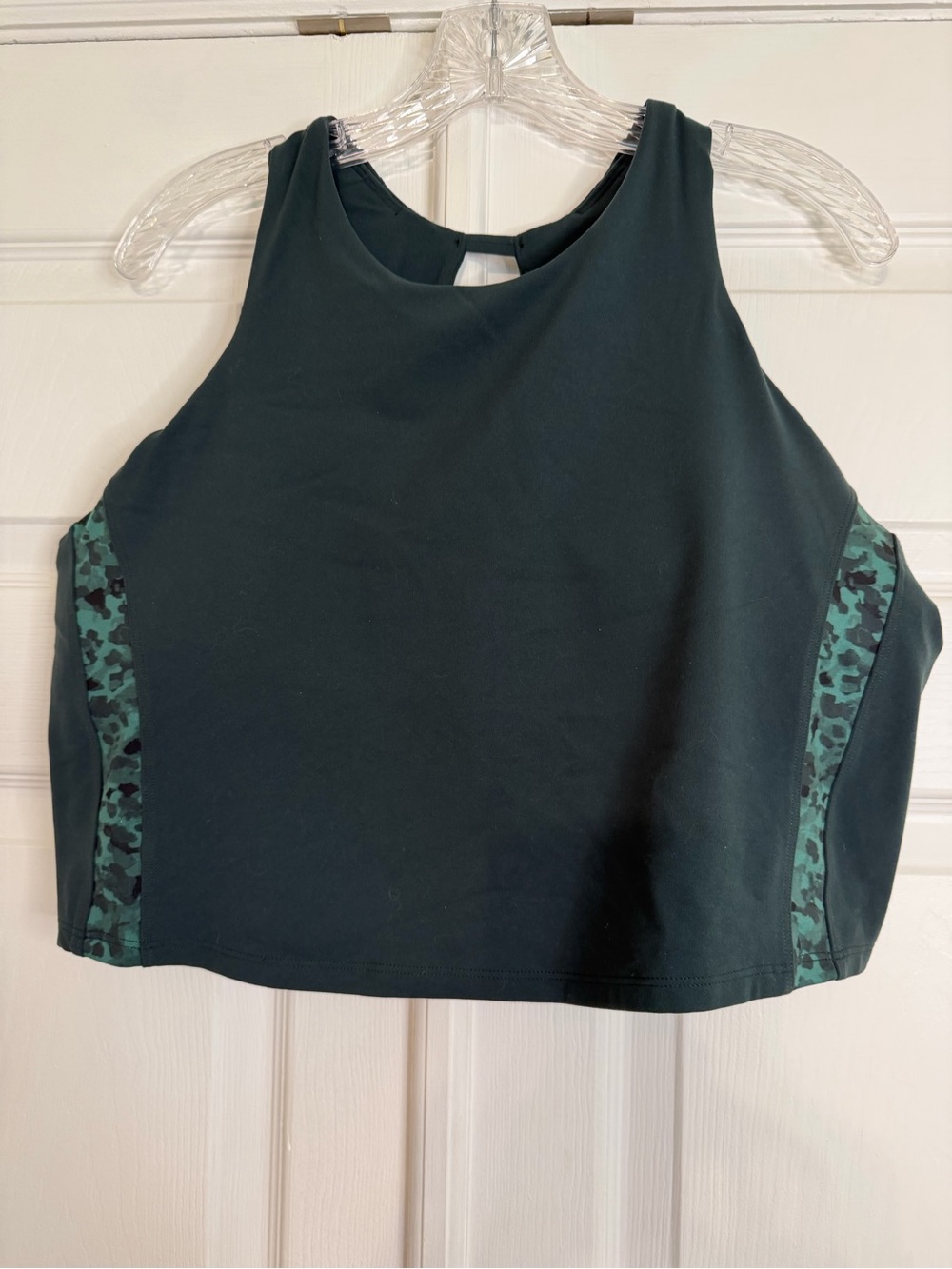 Athleta Women's High Neck Cropped Tank Topin Dark Green